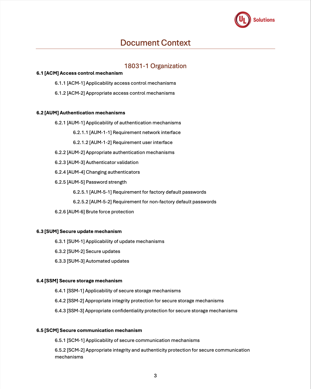 18031-1 Requirements Structure