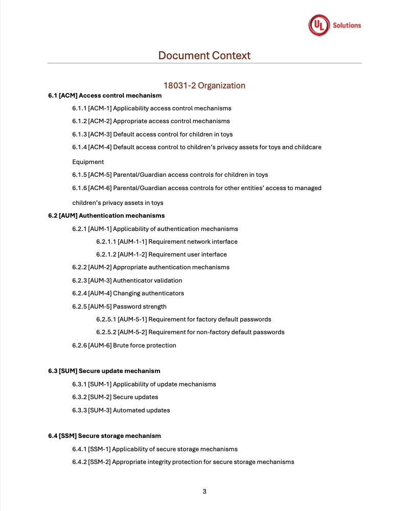 18031-2 Requirements Structure